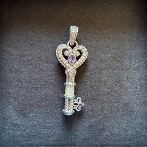 Judith Ripka heart key pendant